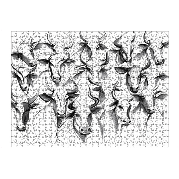 Puzzle Ravensburger "Elegante Stierbullen Darstellung" artboxONE - Natur,Tiere,Abstrakt