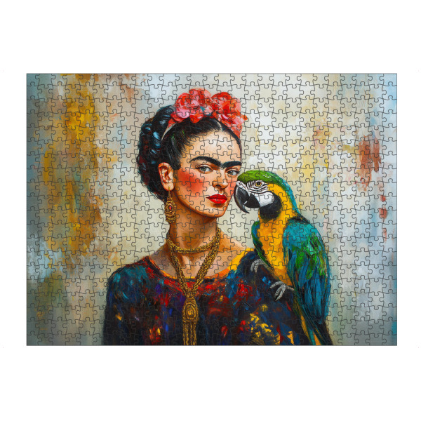artboxONE Puzzle "Frida Bunte Papageien Liebe" artboxONE - Floral,Tiere,Menschen