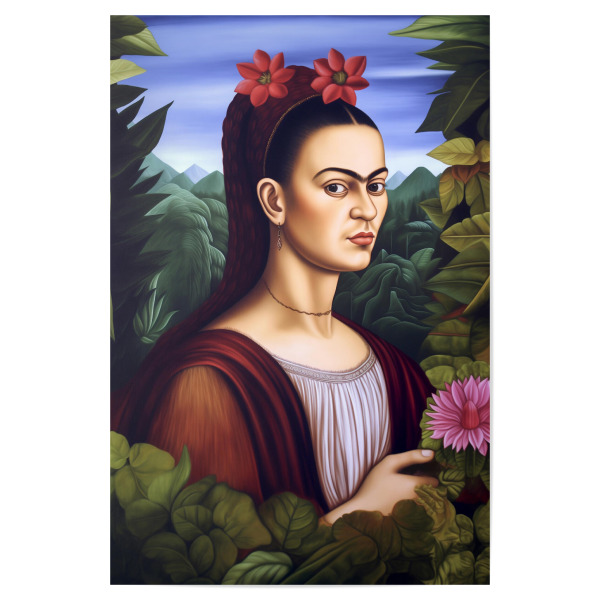 Poster "Frida Florale Vintage Malerei" artboxONE - Natur,Floral,Menschen