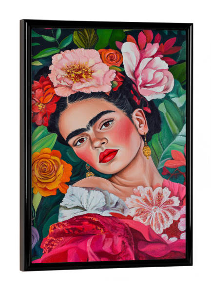 Poster mit schwarzem Rahmen "Frida Blüten Romantik" artboxONE - Natur,Floral,Menschen