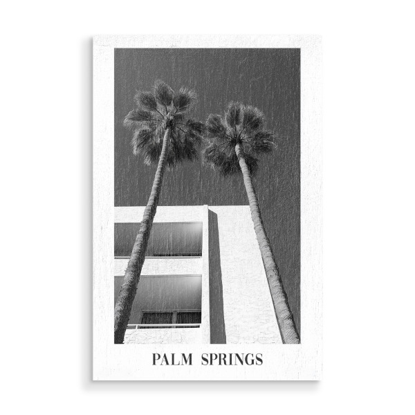 Holzbild "Palm Sprigs Black and White" artboxONE - Typografie,Architektur,Reise / Länder