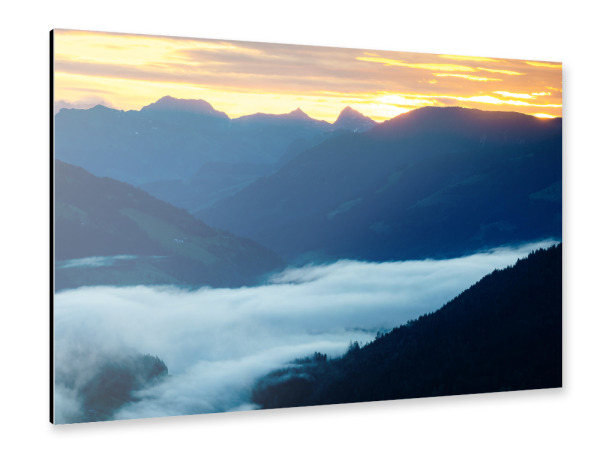 Alu-Dibond "Sonnenaufgang in den Tiroler Alpen" 30x20 cm artboxONE