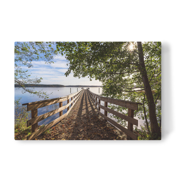 Leinwandbild "Baum und Steg am Plauer See" artboxONE - Natur,Reise