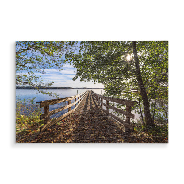 Holzbild "Baum und Steg am Plauer See" artboxONE - Natur,Reise