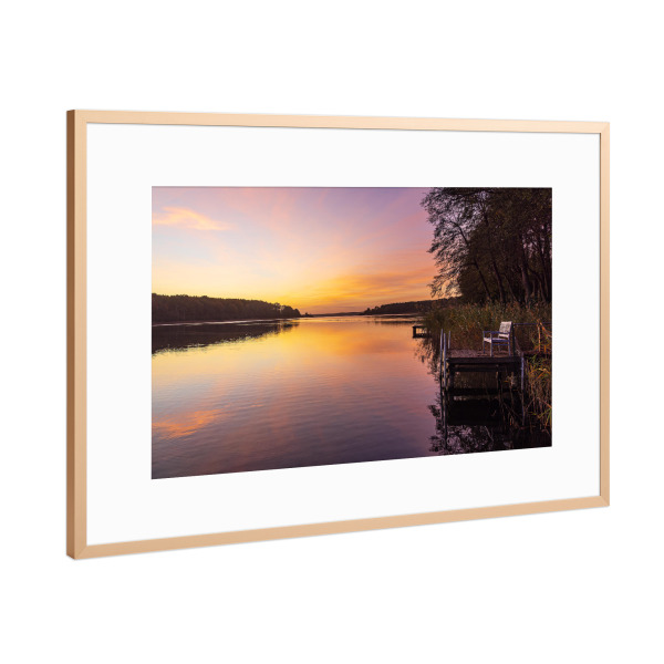 Poster mit Rahmen Kupfer "Sonnenaufgang am Plauer See" artboxONE - Natur,Reise