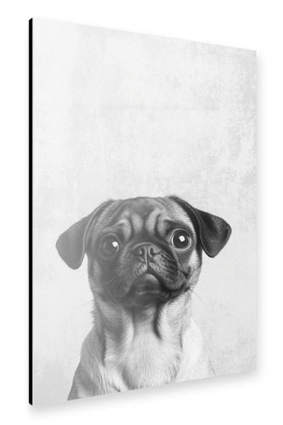 Alu-Dibond "Milo der Mops" 30x20 cm artboxONE