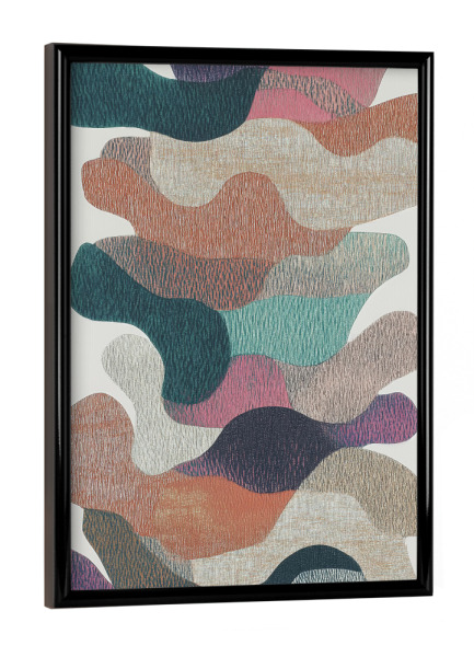 Poster mit schwarzem Rahmen "Retro Textil Collage Vasco" artboxONE - Natur,Abstrakt,Geometrie