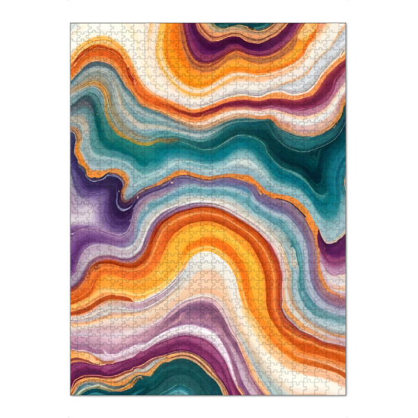 Puzzle Ravensburger "Purple, Teal & Gold Agate" artboxONE - Abstrakt