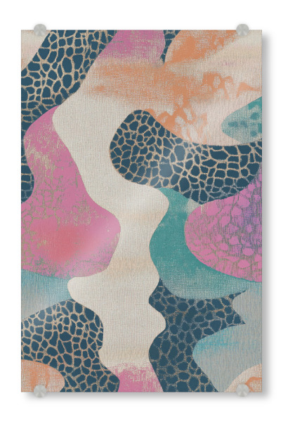 Acrylglasbild "Retro Textil Collage Braga" artboxONE - Natur,Abstrakt,Geometrie