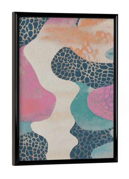 Poster mit schwarzem Rahmen "Retro Textil Collage Braga" artboxONE - Natur,Abstrakt,Geometrie