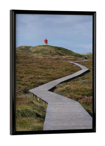 Poster mit schwarzem Rahmen "Küsten-Leuchtturm" artboxONE - Natur,Reise,Reise / Strand und Meer - Insel,Amrum,Nordfriesland,Leuchtturm