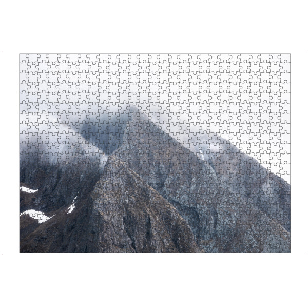 Puzzle Ravensburger "Cloudy Summits" artboxONE - Natur,Reise - Berge,Gipfel,Wolken,Nebel,Gebirge,Norwegen,Skandinavien,Lofoten - Bild berge