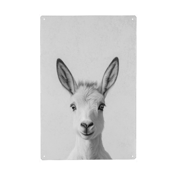 Holzbild "Esel Portrait Milo" artboxONE - Natur,Tiere,Schwarzweiß,Lustig