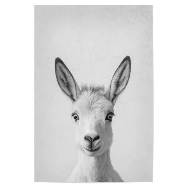 Poster "Esel Portrait Milo" artboxONE - Natur,Tiere,Schwarzweiß,Lustig