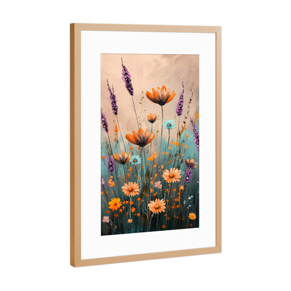 Poster mit Rahmen Kupfer "Blumen Lavendel B (matart)" artboxONE - Natur,Floral - Blumen,Lavendel,Wiese,Natur,Modern,Kunst