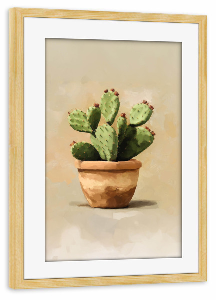 Poster mit Rahmen kiefer "Kaktus-Stillleben" artboxONE - Natur,Floral
