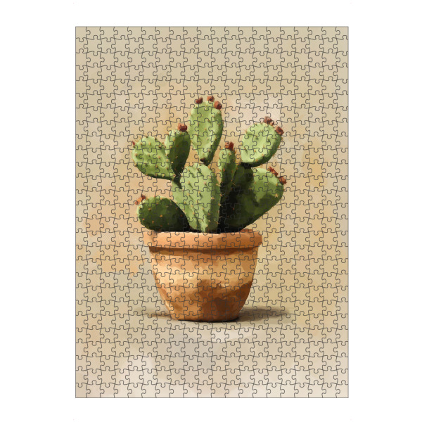Puzzle Ravensburger "Kaktus-Stillleben" artboxONE - Natur,Floral - Natur,Pflanze,Kaktus,Stillleben,Natur,Illustration,Pflanzenliebhaber,Kunstdruck