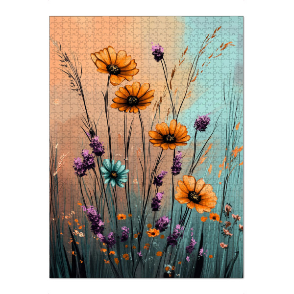 Puzzle Ravensburger "Blumen Lavendel D (matart)" artboxONE - Floral - Blumen,Lavendel,Wiese,Garten,Natur,Modern,Kunst - Bild blumen