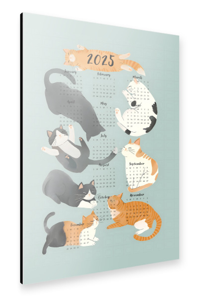 Alu-Dibond "Katzenkalender" 30x20 cm artboxONE