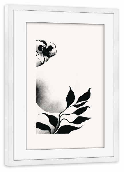 Poster mit Rahmen weiß "Anmutige Gelassenheit" artboxONE - Natur,Menschen,Schwarzweiß