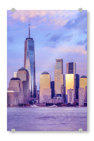 Acrylglasbild "Manhattan Sonnenuntergang" artboxONE - Städte / New York,Reise,Architektur