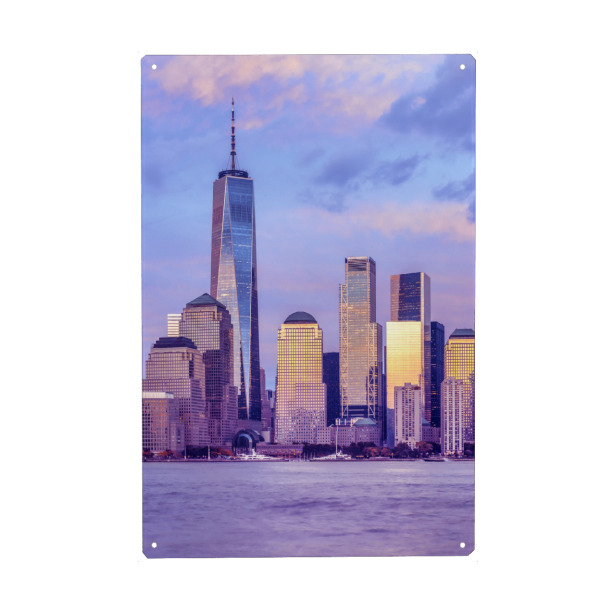 Holzbild "Manhattan Sonnenuntergang" artboxONE - Städte / New York,Reise,Architektur