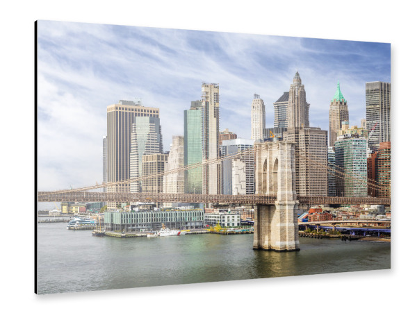 Alu-Dibond "NYC Brooklyn Bridge mit Pier" 30x20 cm artboxONE