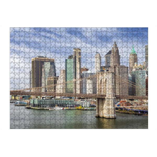 Puzzle Ravensburger "NYC Brooklyn Bridge mit Pier" artboxONE - Städte / New York,Reise,Architektur