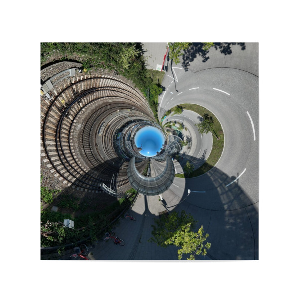 Poster 20x20 cm "Bahnstation Elbbrücken -Kreislauf" artboxONE - Städte,Städte / Hamburg,Reise,Architektur,Arcadia