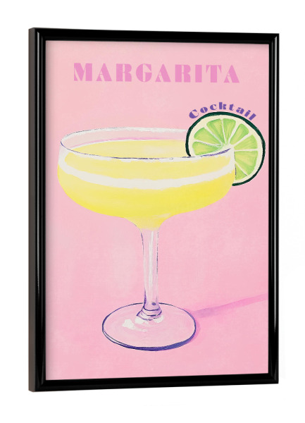 Poster mit schwarzem Rahmen "Erfrischende Margarita Kunst" artboxONE - Typografie,Reise / Länder,Essen & Trinken / Alkohol