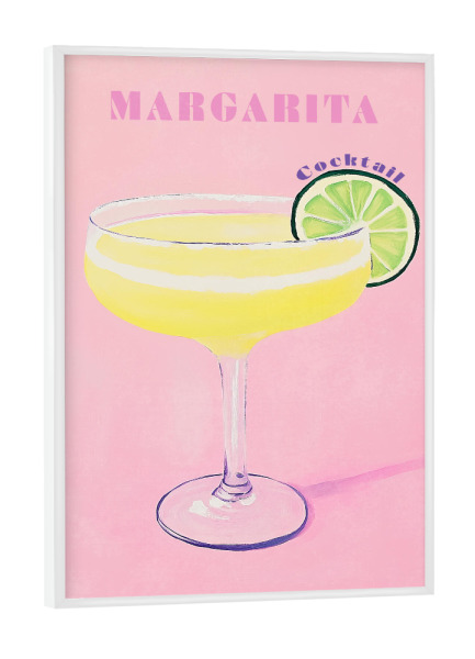 Poster mit weißem Rahmen "Erfrischende Margarita Kunst" artboxONE - Typografie,Reise / Länder,Essen & Trinken / Alkohol