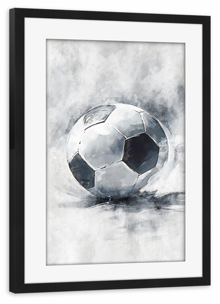 Poster mit Rahmen schwarz "Football ball art (matart)" artboxONE - Sport,Sport / Fußball - Fußball,Ball,Spieler,Mannschaft,Sport,Modern,Kuns
