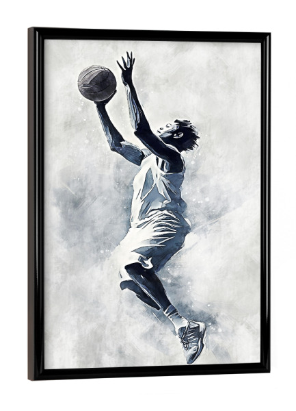 Poster mit schwarzem Rahmen "Basketball art A (matart)" artboxONE - Schwarzweiß,Sport