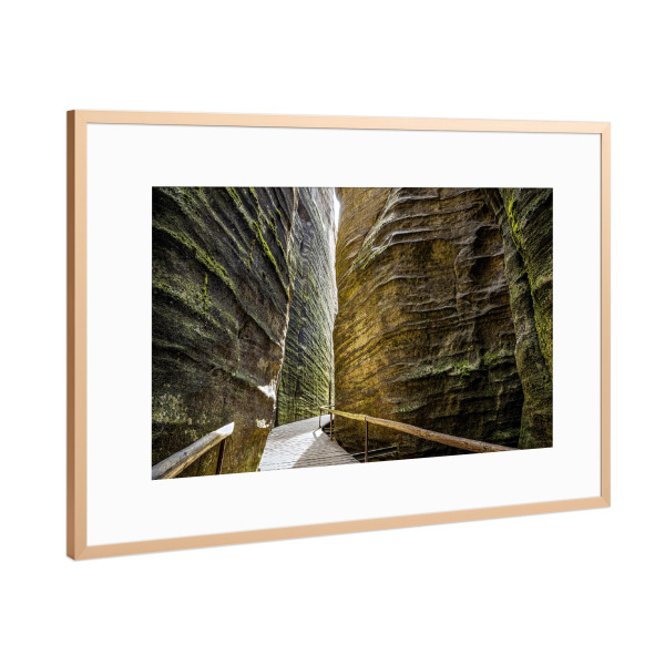 Poster mit Rahmen Kupfer "Felsenstadt Aderbach" artboxONE - Natur - Adersbach,Böhmen,Tschechien,Braunauer bergland,Weckelsdorfer felsenstadt,Felsen