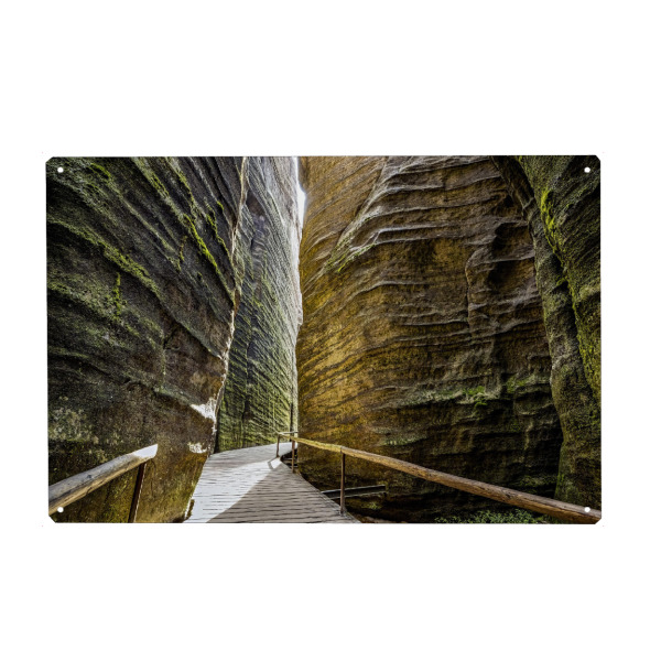 Holzbild "Felsenstadt Aderbach" artboxONE - Natur - Adersbach,Böhmen,Tschechien,Braunauer bergland,Weckelsdorfer felsenstadt,Felsen