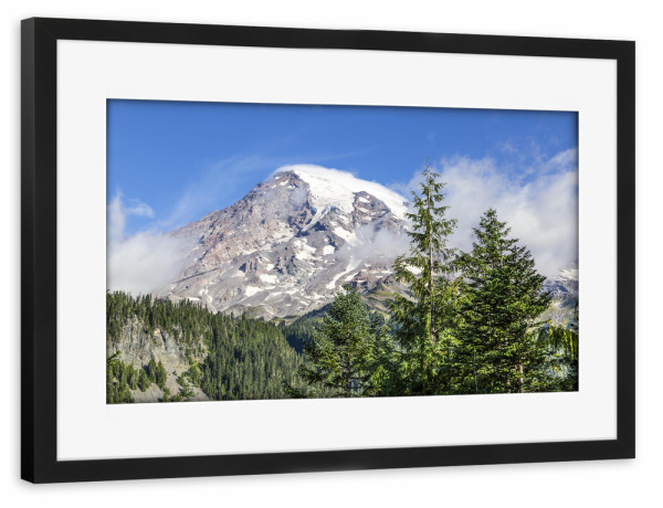 Poster mit Rahmen schwarz "Markanter Mount Rainier" artboxONE - Natur,Reise / Länder