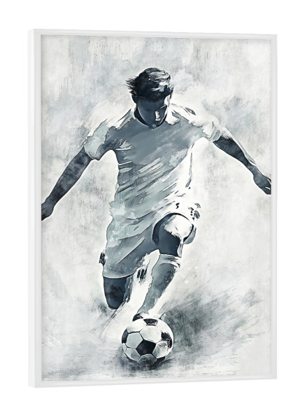 Poster mit weißem Rahmen "Footballer art A (matart)" artboxONE - Schwarzweiß,Sport,Sport / Fußball