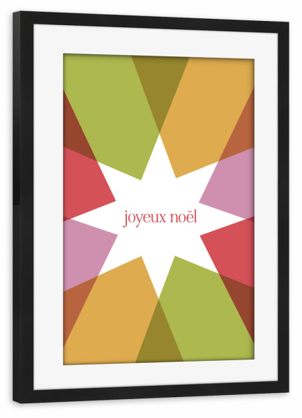 Poster mit Rahmen schwarz "Star Joyeux Noël" artboxONE - Typografie,Abstrakt,Weihnachten