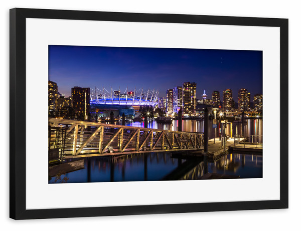 Poster mit Rahmen schwarz "Vancouver Abendimpression" artboxONE - Architektur,Reise / Länder,Städte / Weitere