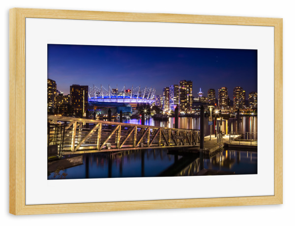 Poster mit Rahmen kiefer "Vancouver Abendimpression" artboxONE - Architektur,Reise / Länder,Städte / Weitere