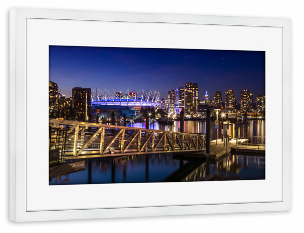 Poster mit Rahmen weiß "Vancouver Abendimpression" artboxONE - Architektur,Reise / Länder,Städte / Weitere