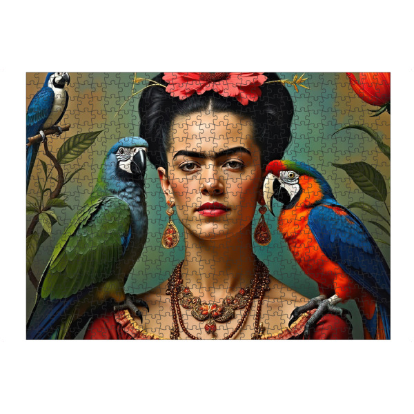 artboxONE Puzzle "Frida Kahlo mit Papageien -b" artboxONE - Abstrakt,Fashion