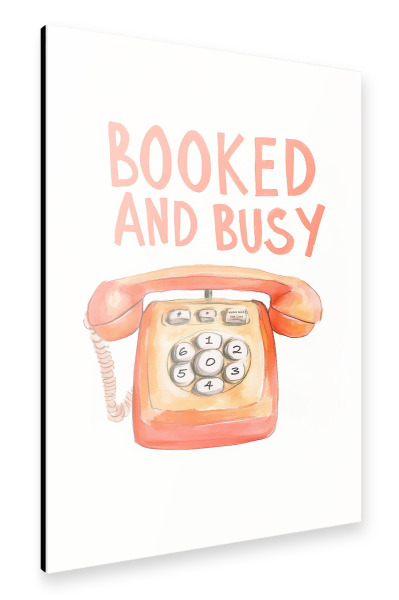 Alu-Dibond "Vintage booked and busy" 30x20 cm artboxONE