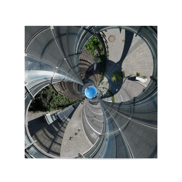 Poster 20x20 cm "Bahnstation - Round and Round" artboxONE - Städte,Städte / Hamburg,Reise,Architektur,Arcadia
