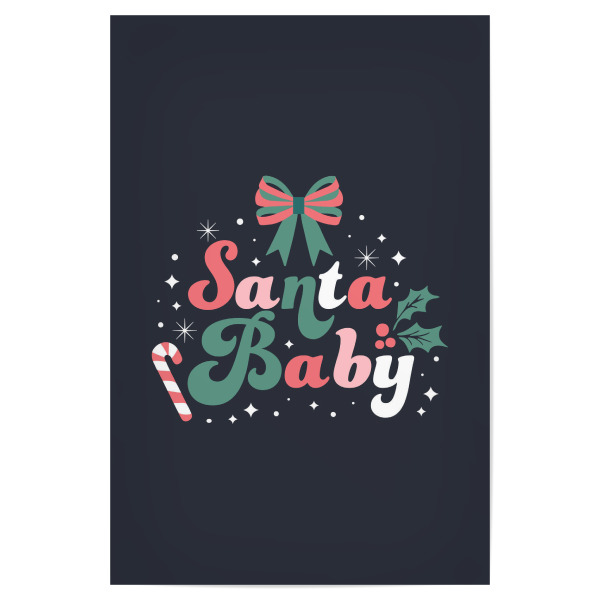 Poster 30x20 cm "Weihnachtsmann-Baby" artboxONE - Abstrakt,Weihnachten - Festlich,Feiertag,Winter,Mistel,Schneeflocke,Zitat,Liebe