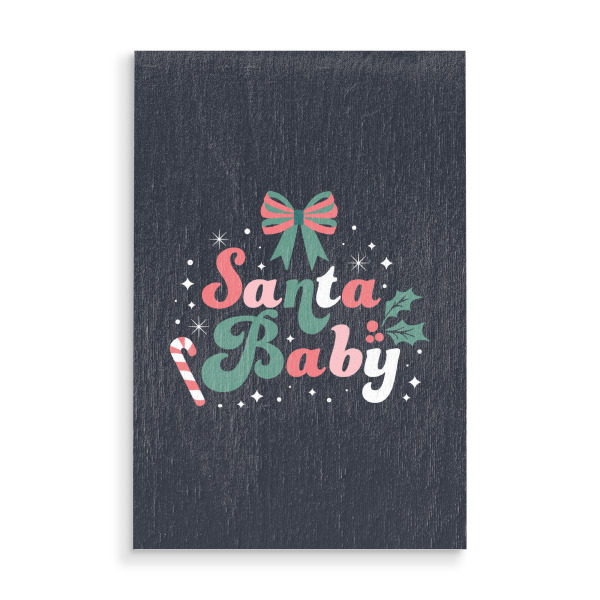 Holzbild "Weihnachtsmann-Baby" artboxONE - Abstrakt,Weihnachten - Festlich,Feiertag,Winter,Mistel,Schneeflocke,Zitat,Liebe