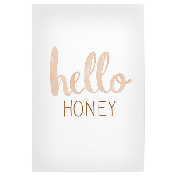 Poster "Hello Honey" Pastel Art" artboxONE - Typografie,Menschen,Liebe