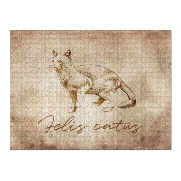 Puzzle Ravensburger "Cat vintage" artboxONE - Tiere - Cat,Vintage,Katze,Kater,Hsuskatze,Retro,Alt,Rustikal,Rustic,Tier,Tiere,Animal,Animals