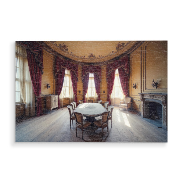 Holzbild "Forgotten Beauty" artboxONE - Architektur - Abandoned,Decay,Lost place,Ai,Generated,Art