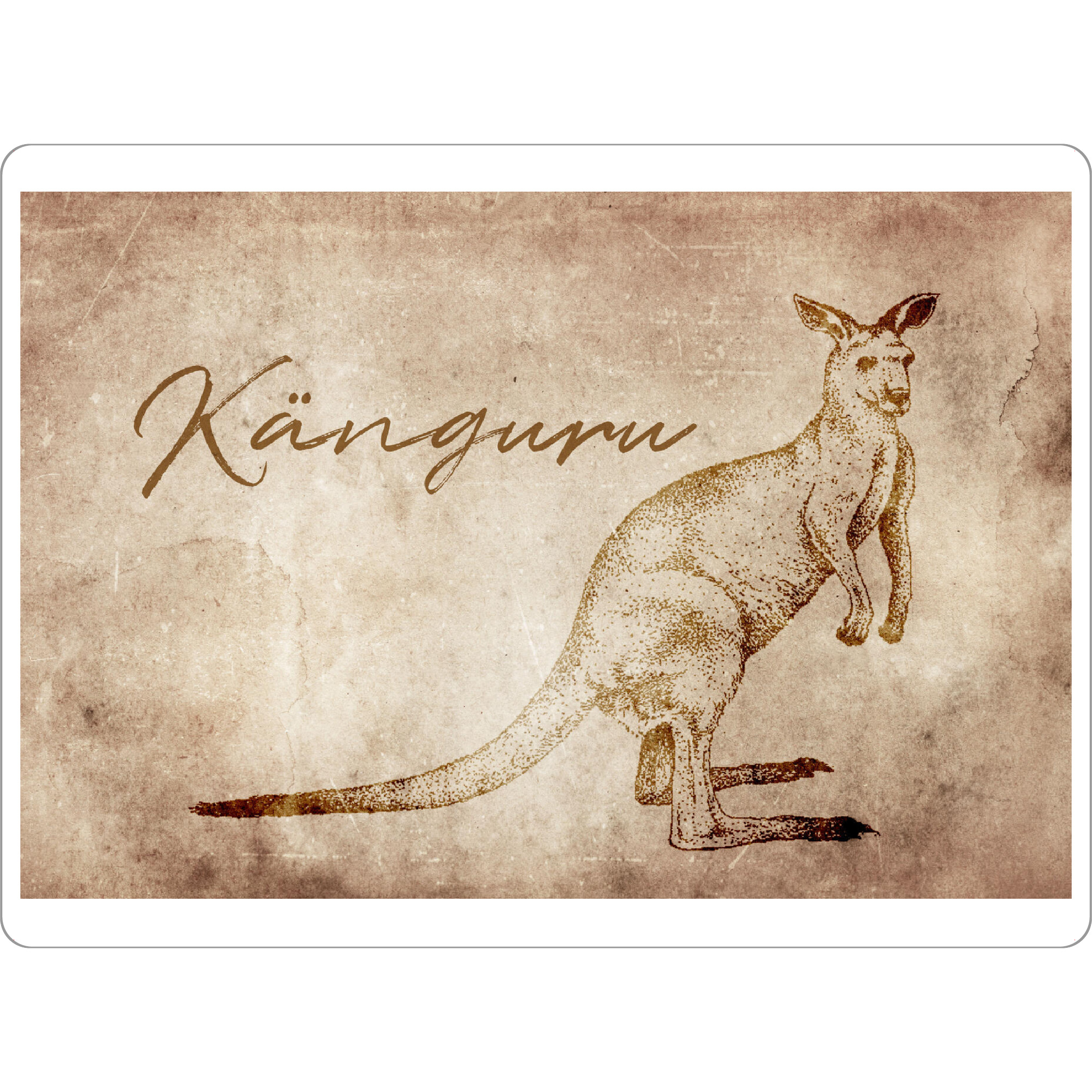 Tischset "Kangaroo vintage" artboxONE - Tiere - Känguru,Kangaroo,Vintage,Retro,Alt,Rustikal,Rustic,Tier,Tiere,Animal,Animals,Australia,Australien